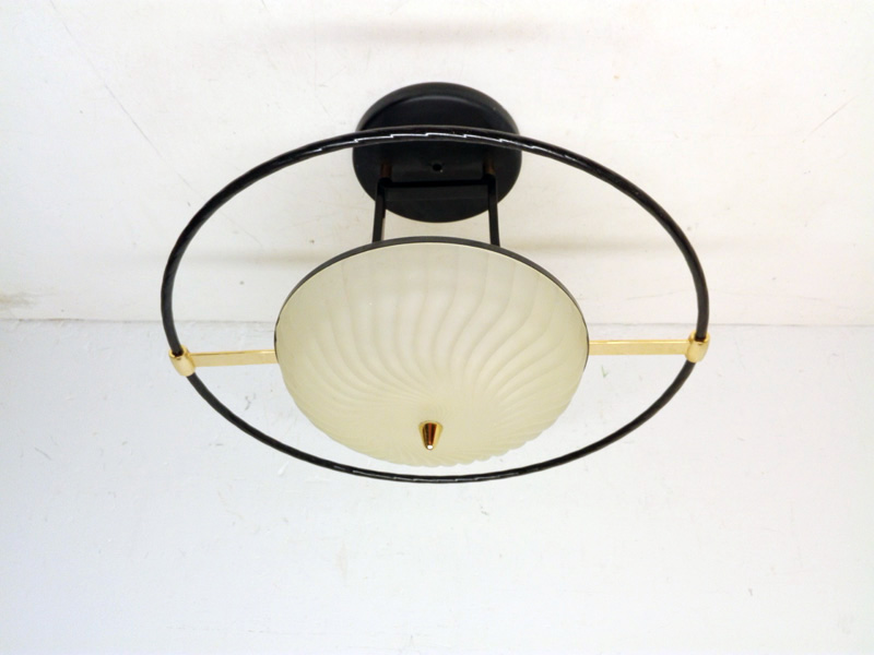 lampara aplique techo metal cristal alogena alt 40 o55 1u